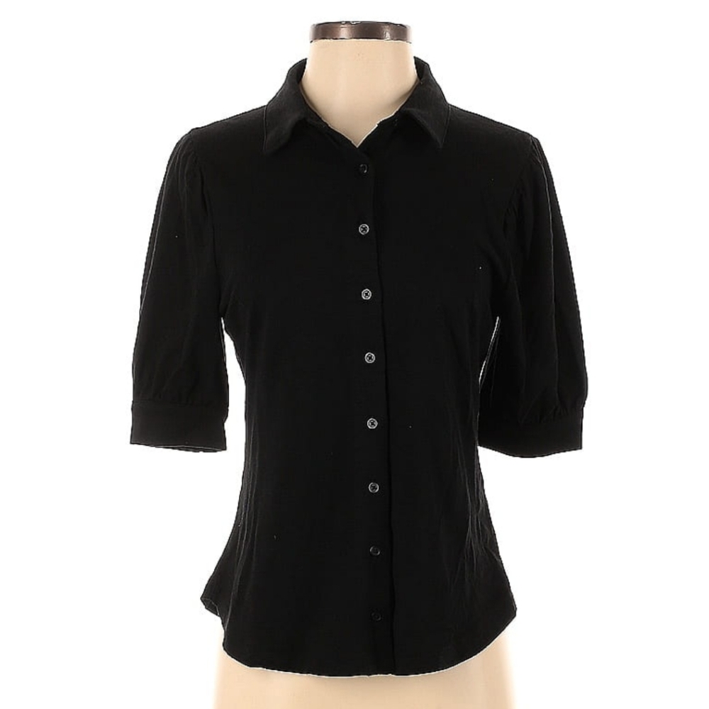 GAP Black Fitted Button Down Shirt